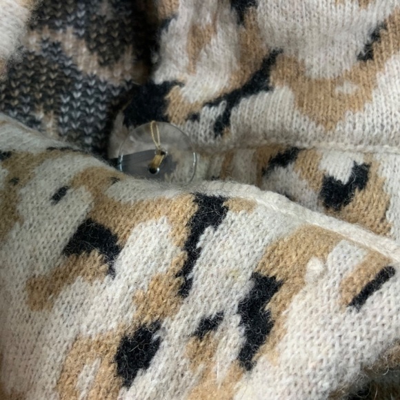 CHIARAMENTE Wool Blend One Button Animal Print Cardigan / Jacket MADE IN ITALY M - Picture 9 of 10